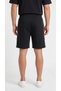 Men's Black Color Shorts with Front Zipper Pockets, Side Piping and Back Pocket - 8