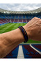Leather Fan Bracelet (Burgundy-Blue)