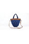 Handmade Daily Knitted Hand Shoulder Bag Real Leather Accessory Blue Strawberry - 2