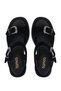 Women's Genuine Leather Black Suede Heeled Sandals - 5