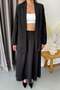 Women's Elastic Waist Double Pocket Long Skirt Black - 5177 - 2
