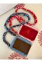 Knitted Cross Strap Faux Leather Handbag Small Phone Bag with Neck Shoulder Strap - 4