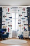 Colorful Flight Patterned Children's Baby Room Background Curtain (Single Wing Pricing) - 3