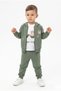 Boys' 3-Piece Tracksuit Set Long Sleeve Crew Neck Embroidered T-Shirt - Hooded Zipper