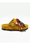 Women's Rust Yellow Genuine Suede Leather Orthopedic Cork Sole Slippers