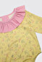 Baby Girl Upf 40+ Uv Protection Yellow Swimsuit Set with Hat - 3
