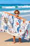 Sailor Marine Themed Children's Beach Towel-Blue Red Nautical Pool Sea Quick-Drying Cover Towel - 2