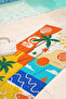 Tropical Sea Palm Beach Towel - Modern Summer Themed Orange Yellow Quick Dry Microfiber Towel - 7