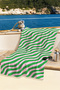 Wavy Striped Beach Towel - Pink Green Minimalist Pool Sea Bath Quick Drying Beach Cover - 4