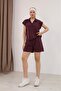 Softline Women's Polo Collar Shorts Two-Piece Set Cotton Soft Textured Casual Summer Set - 5