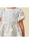 Round Neck Short Sleeves Tiered Dress with Lace Detail - 3