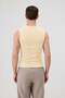 Yellow Cotton Sleeveless Men's T-Shirt - 4