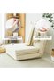 (gq6-Cream)Multi Function Fold Out Floor Sofa Bed, 5 Position Adjustable Backrest Lazy Floor Chair for Apartment Small Space Daily Rest,Light Gray & Cream White 2 Colors - 5