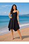 Women's Strappy Comfortable Cutout Asymmetrical Front Detail Midi Summer Dress