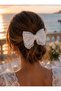 2 Pieces of Lace Bow Hair Clips – Bun Clips, White Bridal Hair Clips, Wedding & Special Occasion Hair Accessory