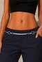 Silver Color Metal Women's Belt |   Stone Detailed Chain Waist Belt - 4
