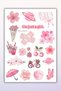 Pink Sakura & Coquette Sticker Set – 2 Sheets – Aesthetic Decorative Stickers 11X16 cm – for Agenda, Diary, Bujo, Scrapbook - 3