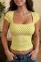 Women's Square Neck Short Sleeve Blouse