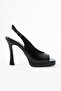 Lina Black Open Back Evening Dress Platform Heeled Shoes