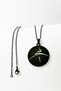 Black Color 60 cm Accordion Chain Stainless Steel Necklace with the Word "Hiç" Written on It - 2