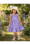Girl's Gingham Patterned Strap Summer Dress and Straw Hat Set