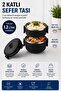 2-Tier 1.2 Liter Stainless Steel Lunch Box with Leak-Proof Lid Food Carrying Container Bento Lunch Box 304 - 3