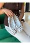 White Polka Dot Satin (India) Bow Detail Women's Ballerinas
