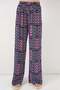 Women's Patterned Viscose Navy Blue Trousers - 3
