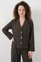 Women's Classic Collar Buttoned Viscose Light Brown Two-Piece Suit - 2
