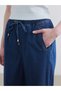 Indigo Elastic Waist Wideleg Women's Jean Trousers - 3