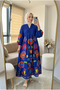 Women's Ethnic Motif Oversized Hijab Dress Summer Long Dress