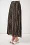 Women's Belted Patterned Green Skirt - 4