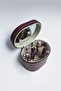 Makeup Organizer Mirrored Makeup Bag Claret Red – Portable Cosmetic Organizer with Compartments 19X15X16 cm - 3