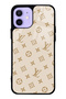 iPhone 12 Cream Lv Design Glossy Phone Case