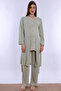 Soft Textured Cotton Maternity Pajama Set with Dressing Gown Effortt - Green - 3