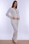 Adjustable Waist Detailed Maternity Pajama Set with Breastfeeding Feature Effortt - Ecru - 7