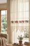 Authentic Buldan Handmade Cotton Decorative Living Room Kitchen Bedroom Curtain with Cross-Stitch Lace - 5