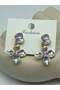 Lilac violet earrings with pearl detail - 26vipkb01