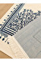 Luxurious Velvet Woven Prayer Rug with Soft Texture and Fringed Mihrab Pattern, Navy Blue - 3