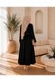 Black Self-Belted Bottom Poplin Fabric Hijab Dress - 3