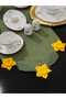 Runner Tablecloth Duck Linen Fabric Knitted Lace Floral Yellow Green 40X100 cm - 8