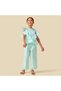 Crew Neck Sleeveless Top and Pants Set with Ruffle Detail