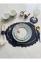 2 Pieces of Double-Sided Usable Faux Leather Embroidered American Service Plate Mat and Coaster