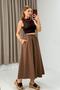 Women's Parachute Fabric Unlined Midi Skirt Brown