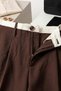Women's high-waisted, wide-leg, pleated palazzo pants with pockets - brown - 2