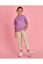 Girls Purple And Beige Printed 2 Piece Set
