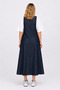 Women's Plus Size Navy Blue, Crew Neck Blouse+ Washed Thick Strap Slim Denim Dress 65N39556 - 8