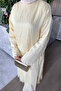 Yellow Blouse Skirt Set with Stitching Detail - 4