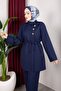 New Season Suit with Side Buttons on the Front - Navy Blue Rbz2608Y - 2