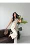 Asymmetrical Cut Design Buttoned Vest and Palazzo Trousers Two-Piece Set for Women - 4